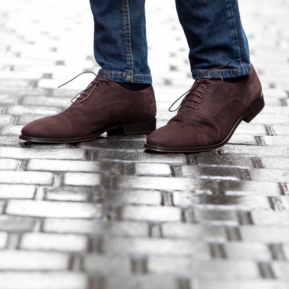 mens casual brown suede shoes