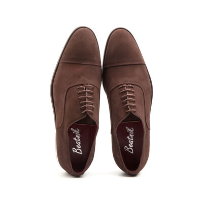 Brown Suede business casual Oxford shoes style for men Beatnik Corso handmade in Spain by Beatnik Shoes