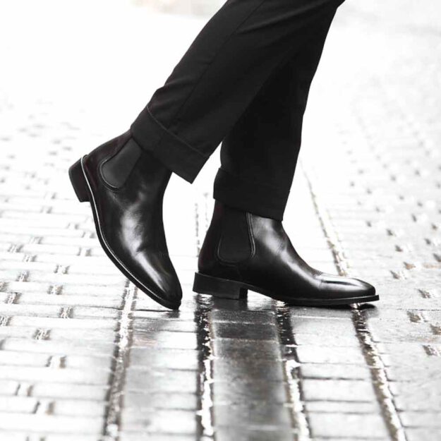 Bota Chelsea de hombre en piel negra Cassady Black | www.beatnikshoes.com