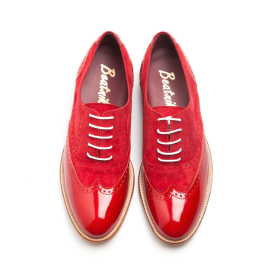 Lena Too red zapato estilo Oxford para mujer por Beatnik shoes