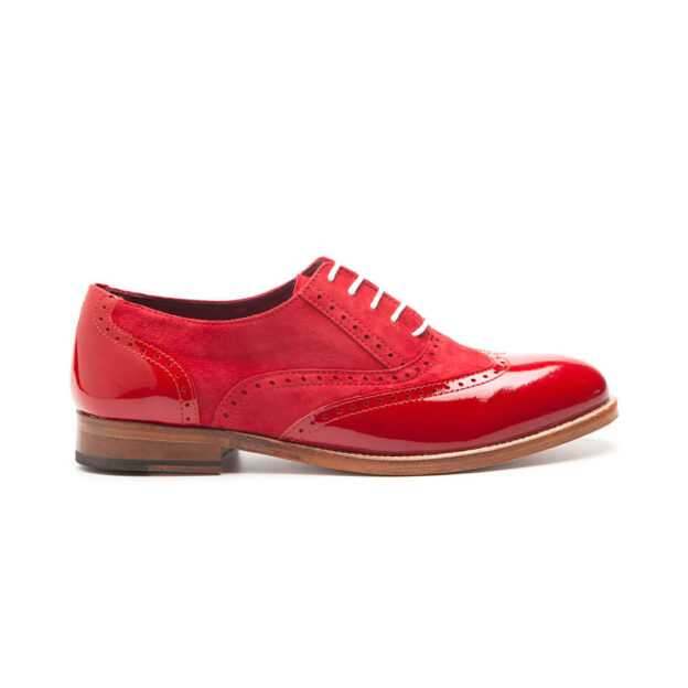 Lena Too red Oxford style lace up shoes for women by Beatnik shoes