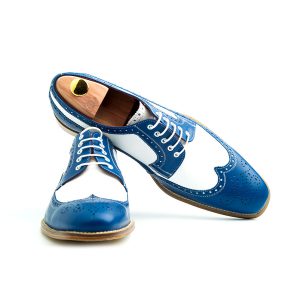 Derby azul y blanco hombre por Beatnik Shoes