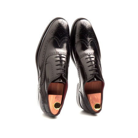 Beatnik Holmes Deep Black Oxford richelieus pour hommes en cuir noir Fabriqué à la main en Espagne par Beatnik Shoes