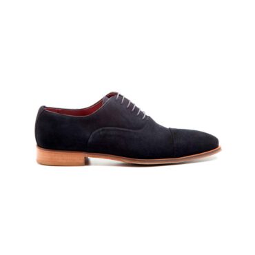 Dark blue suede Oxford style shoes Corso Blue by Beatnik Shoes