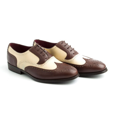 Bicolor Oxford Shoes for men Beatnik Holmes Beige & Brown. Handmade in Spain by Beatnik Shoes