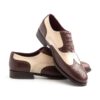 Zapato bicolor estilo Oxford de hombre en piel marrón y beige Holmes Beige & Brown
