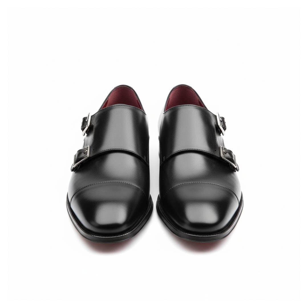 Beatnik Lamantia Black Herrenschuh mit schwarzer Schnalle, perfekt fürs Büro oder für Veranstaltungen