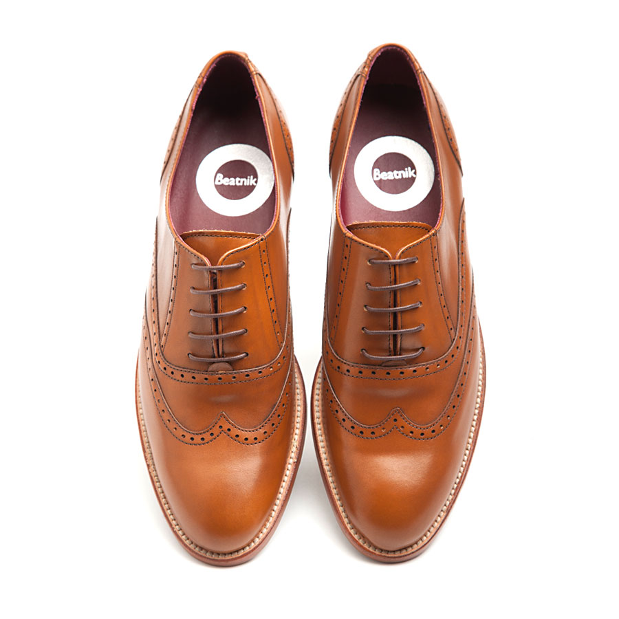Brown Handmade Oxford shoes for women 