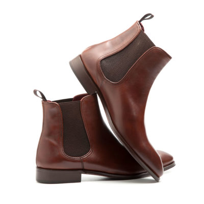 Handmade brown chelsea boots for men by Beatnik Shoes