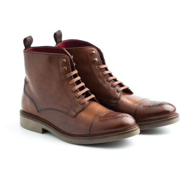 Brown leather laces boots for men Truman