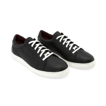 Harper Two-tone black and white leather trainers business casual for men and women Handmade in Spain by Beatnik Shoes