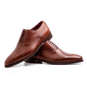 Oxford style shoes for men in brown leather Miller Brown