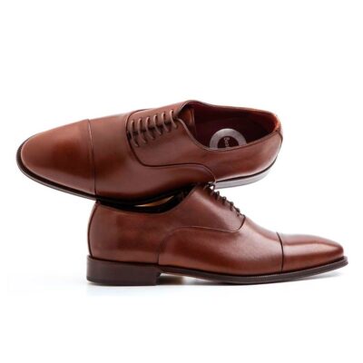 Oxford style shoes for men in brown leather Miller Brown