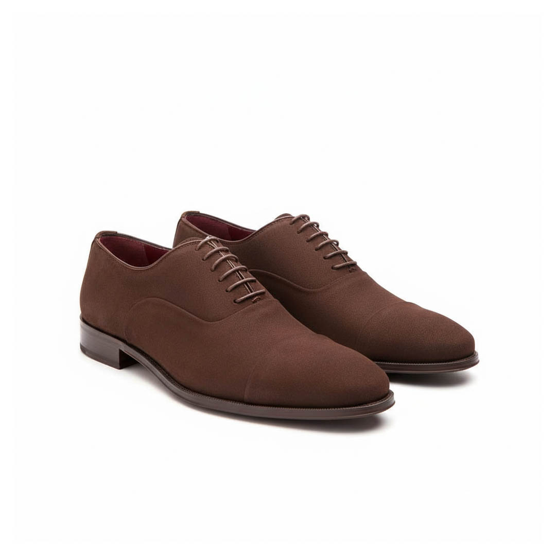 Brown Suede business casual Oxford shoes style for men Beatnik Corso handmade in Spain by Beatnik Shoes
