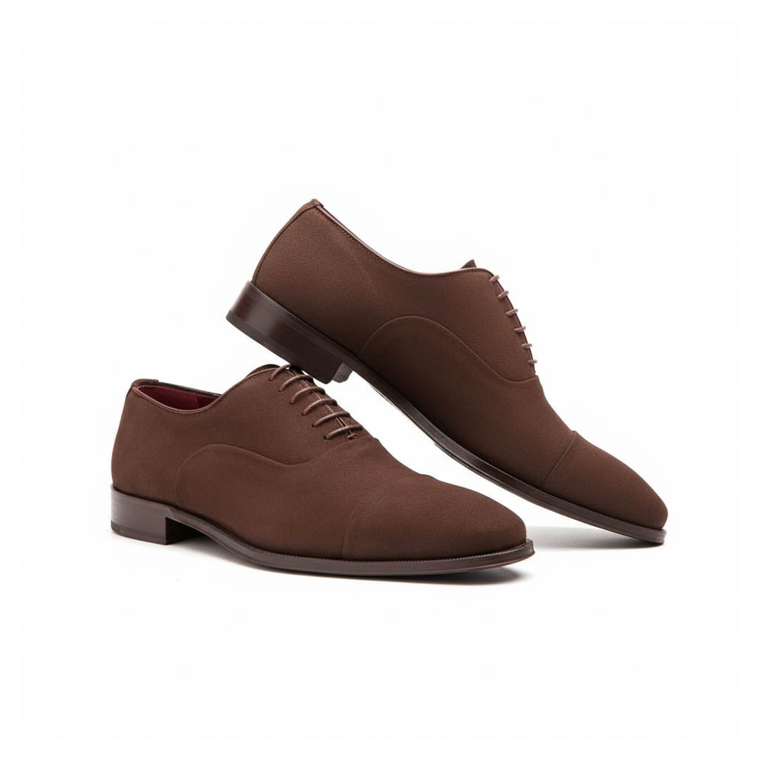 Brown Suede business casual Oxford shoes style for men Beatnik Corso handmade in Spain by Beatnik Shoes