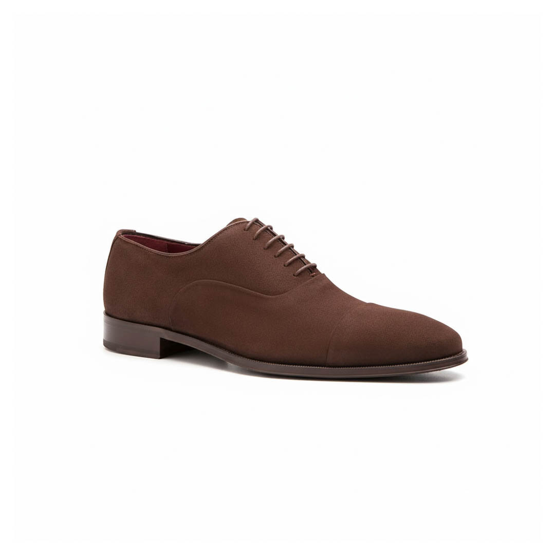 Brown Suede business casual Oxford shoes style for men Beatnik Corso handmade in Spain by Beatnik Shoes