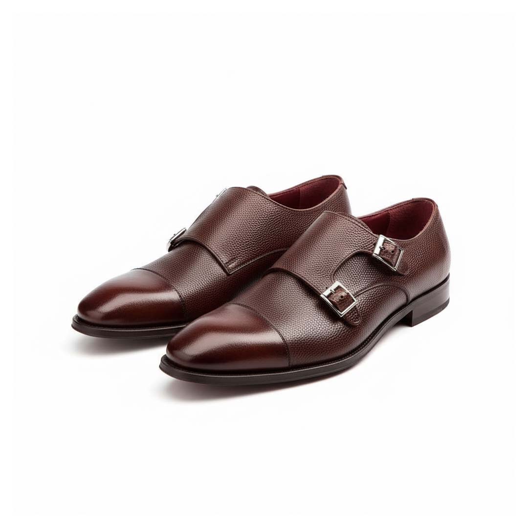 Beatnik Lamantia Brown Monkstrap Shoes