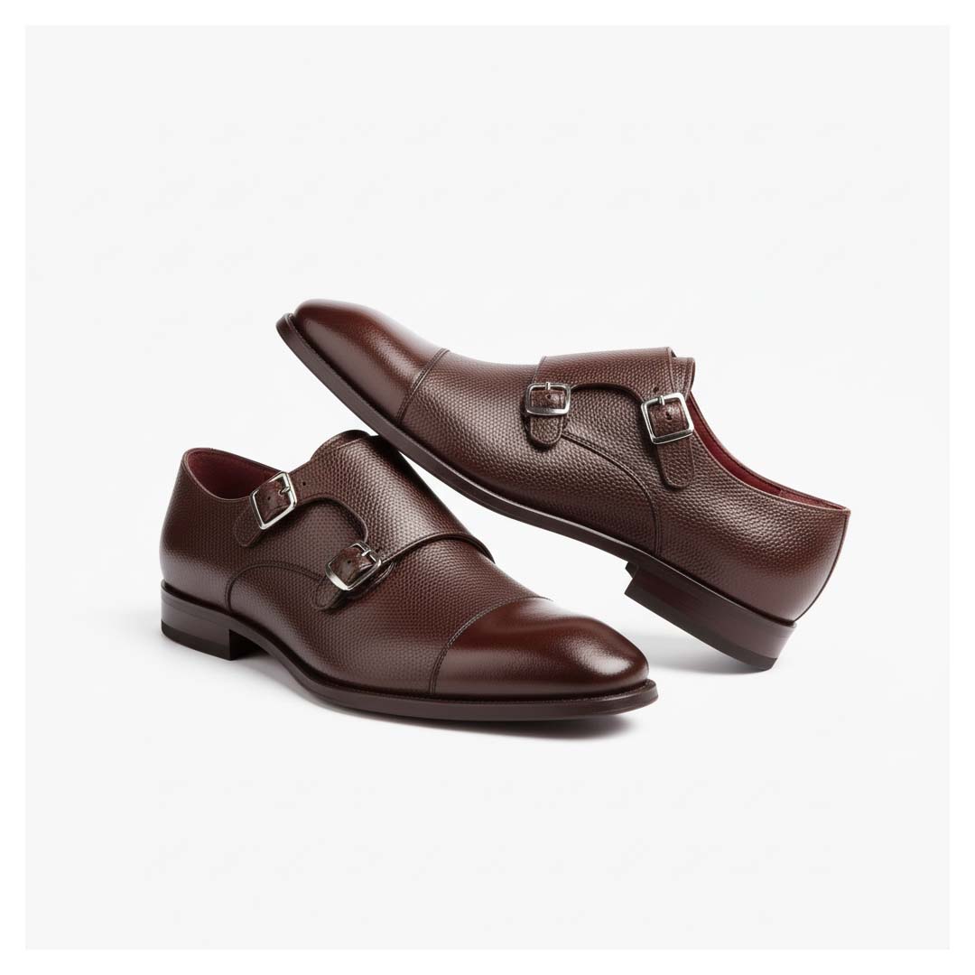 Beatnik Lamantia Brown Monkstrap Shoes
