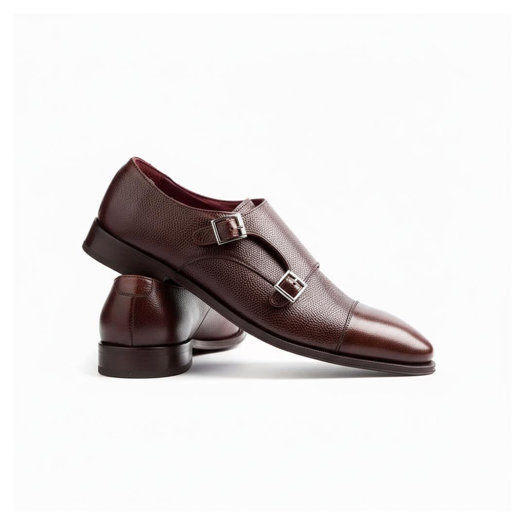 Beatnik Lamantia Brown Monkstrap Shoes