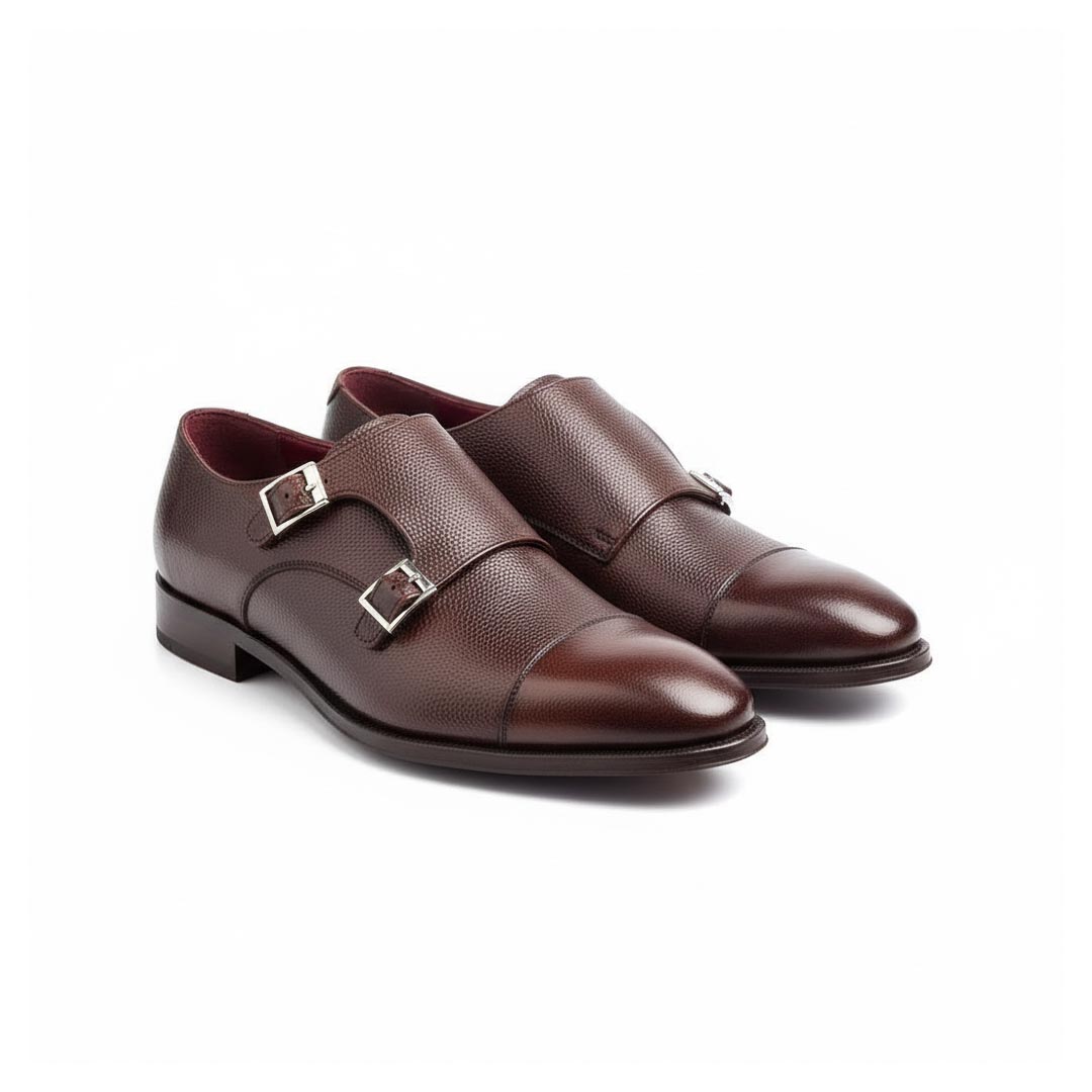 Beatnik Lamantia Brown Monkstrap Shoes