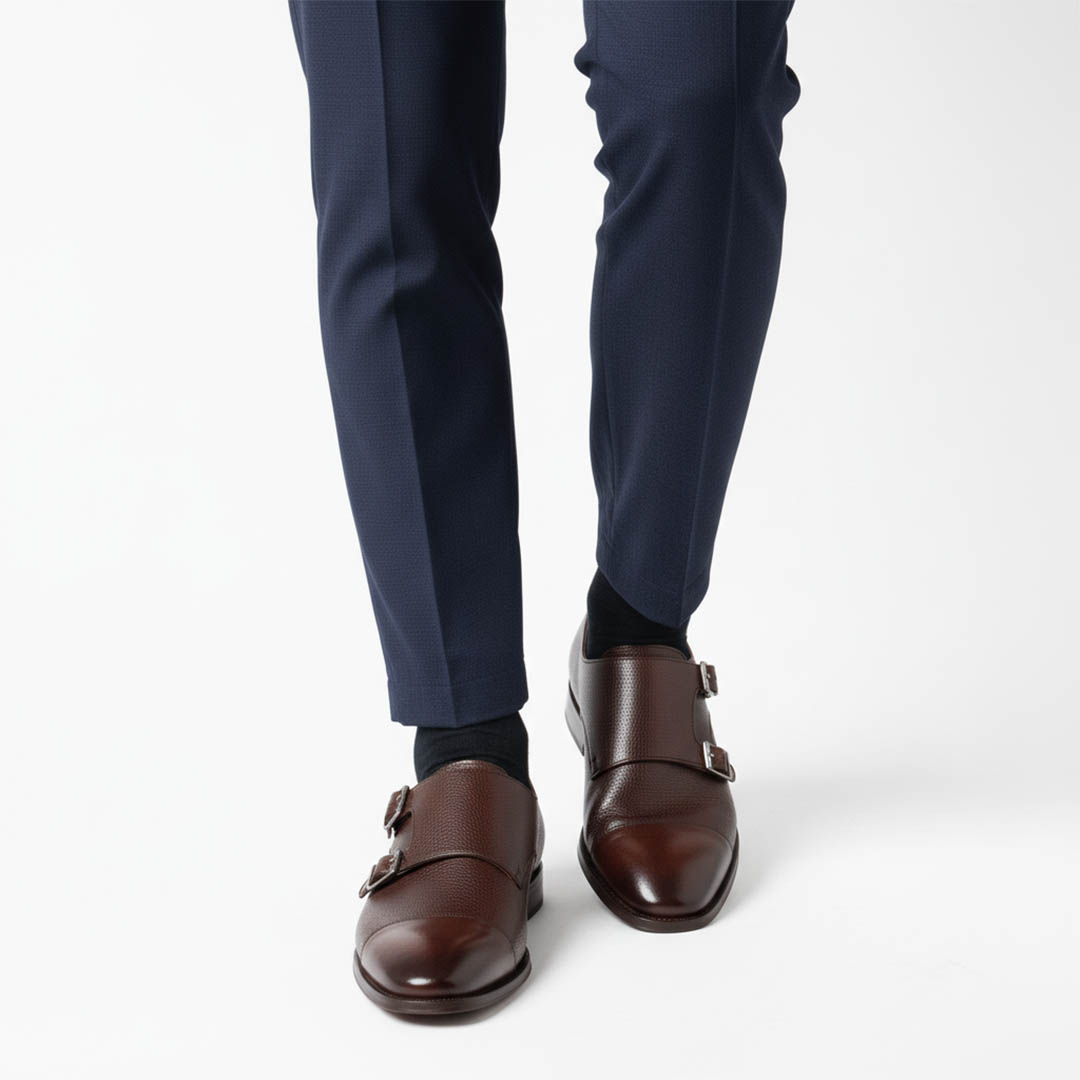 Beatnik Lamantia Brown Monkstrap Shoes