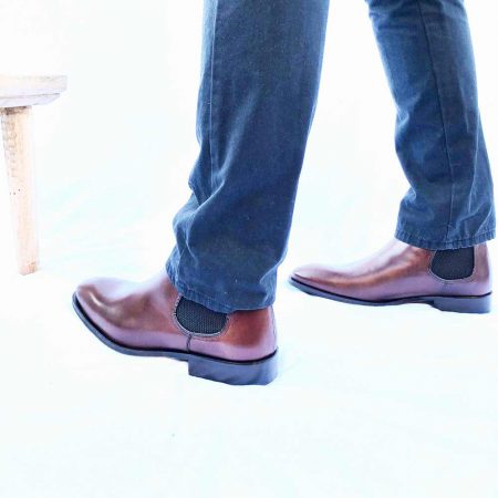 Handmade brown chelsea boots for men by Beatnik Shoes