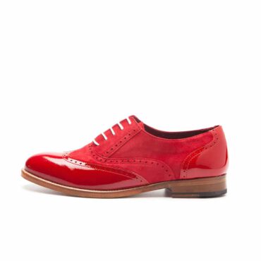 Lena Too red Oxford style lace up shoes for women by Beatnik shoes
