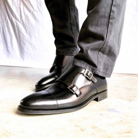 Lamantia noir chaussure monk pour homme noir