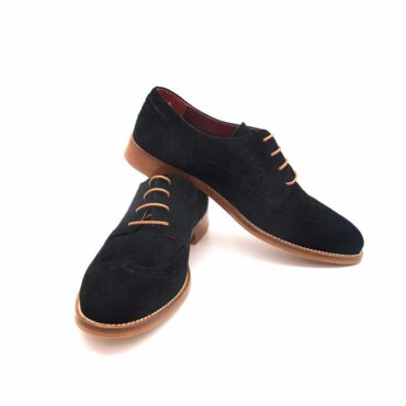 Black suede Derby Shoes flat laces for women Beatnik Ethel Black Suede