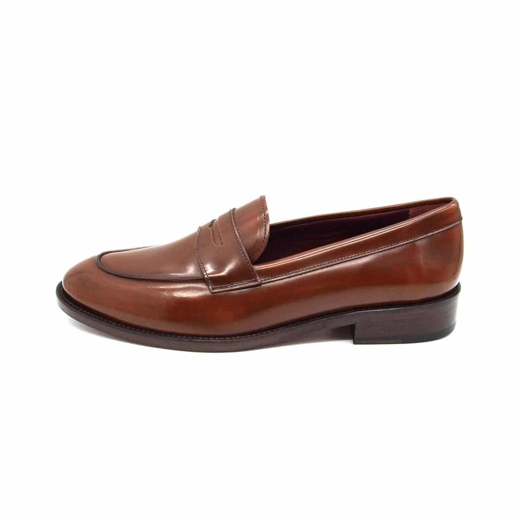 Brown Penny Loafers for Women Beatnik Irma Chesnut