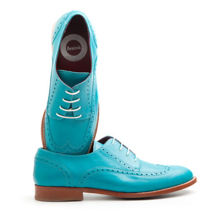 Ethel Aqua Blue Women's Derby Lace-Up Shoes