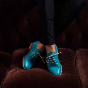 Zapatos de cordones estilo Derby azules de mujer Beatnik Ethel Aqua