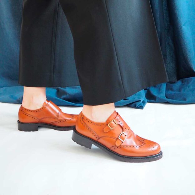 Zapatos Monkstrap marrones de Mujer Beatnik June Brown