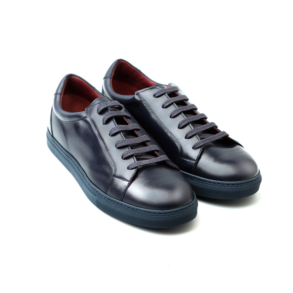 Blue leather dress shoes for men and women Beatnik Harper