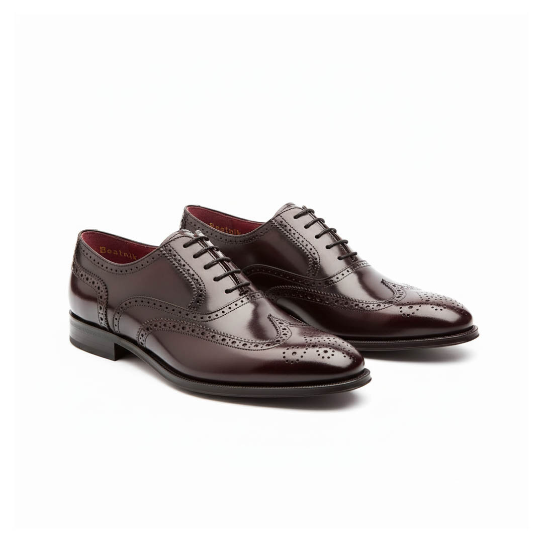 Chaussures Oxford en cuir rouge pour hommes Beatnik Holmes faites à la main en Espagne