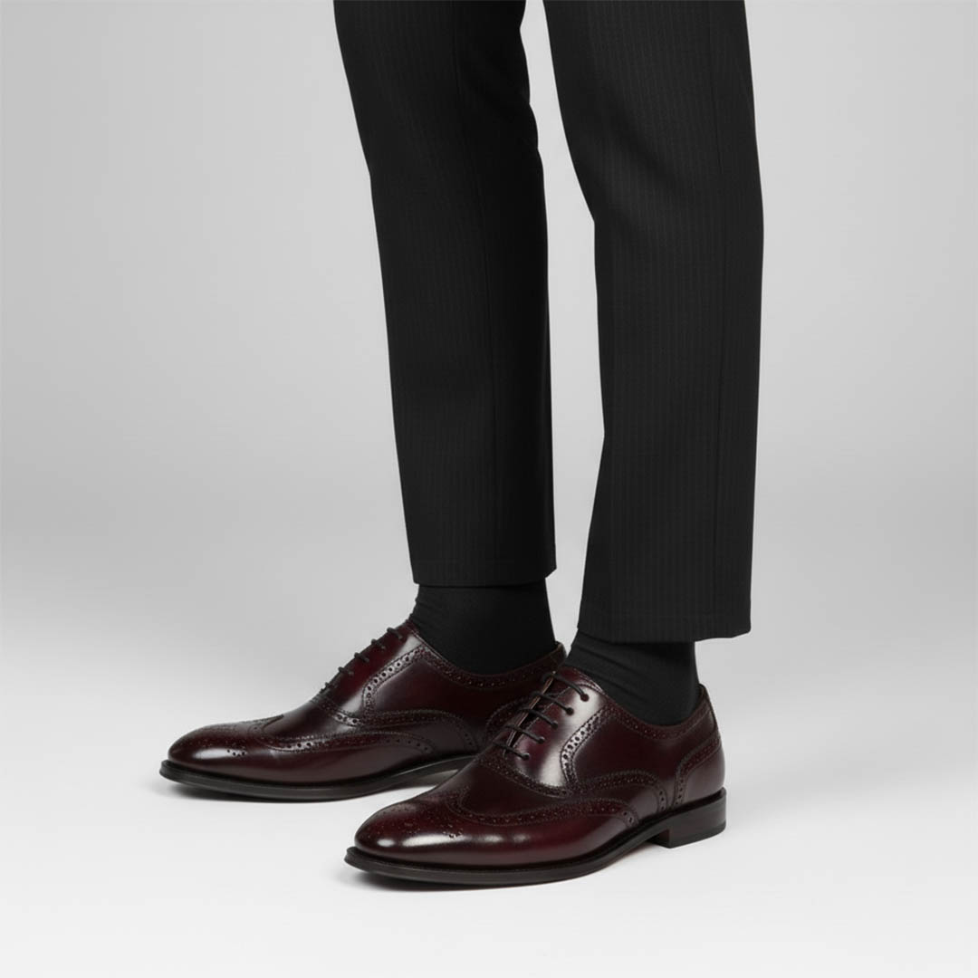 Chaussures Oxford en cuir rouge pour hommes Beatnik Holmes faites à la main en Espagne