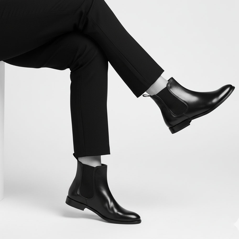 Botas Chelsea de mujer en piel negra Carla