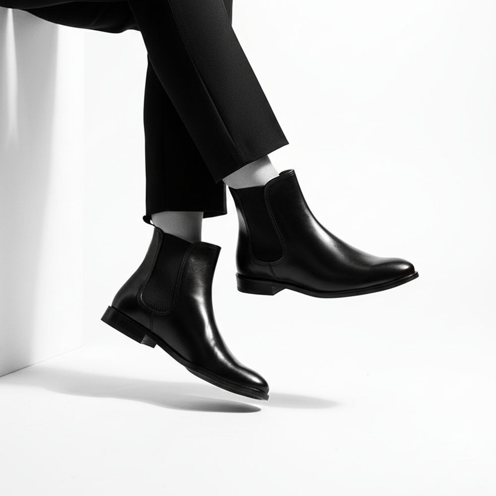 Botas Chelsea de mujer en piel negra Carla