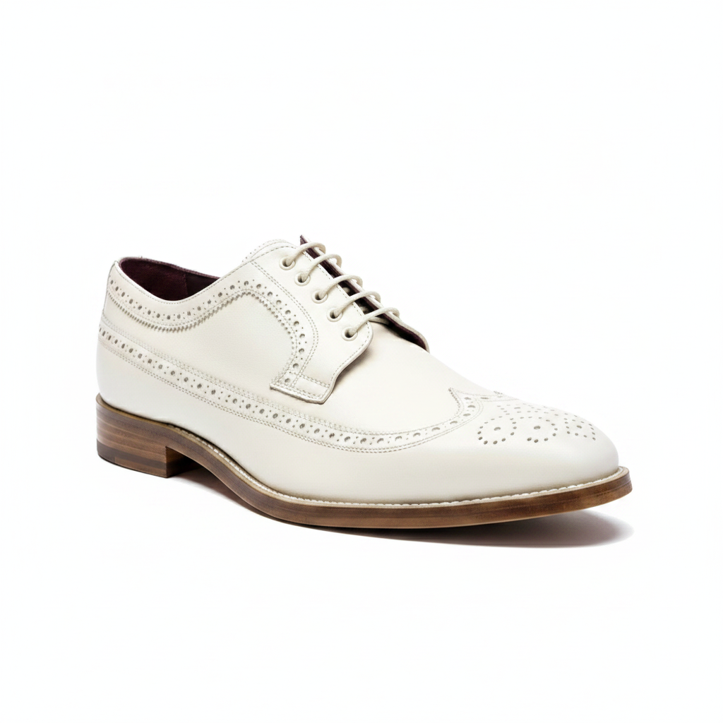 Chaussures Oxford pour homme en cuir beige