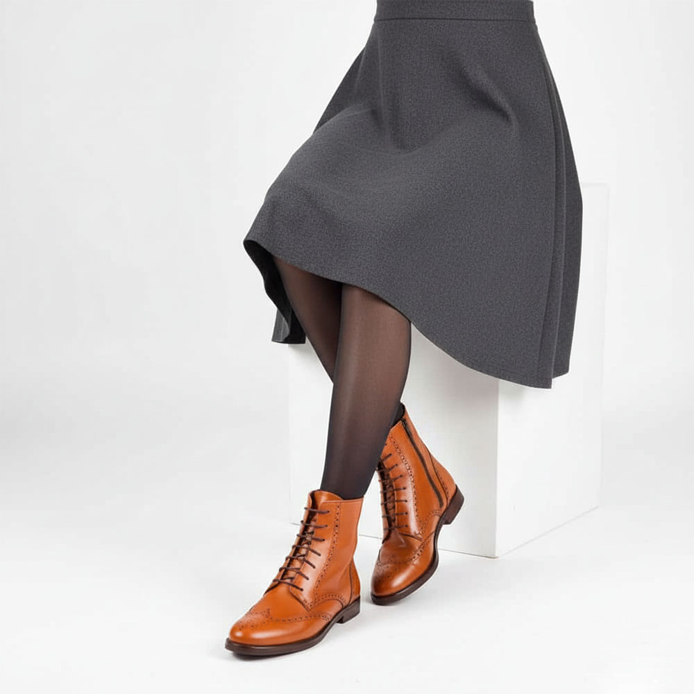 Brown lace-up Oxford boot Beatnik Barbara Brown