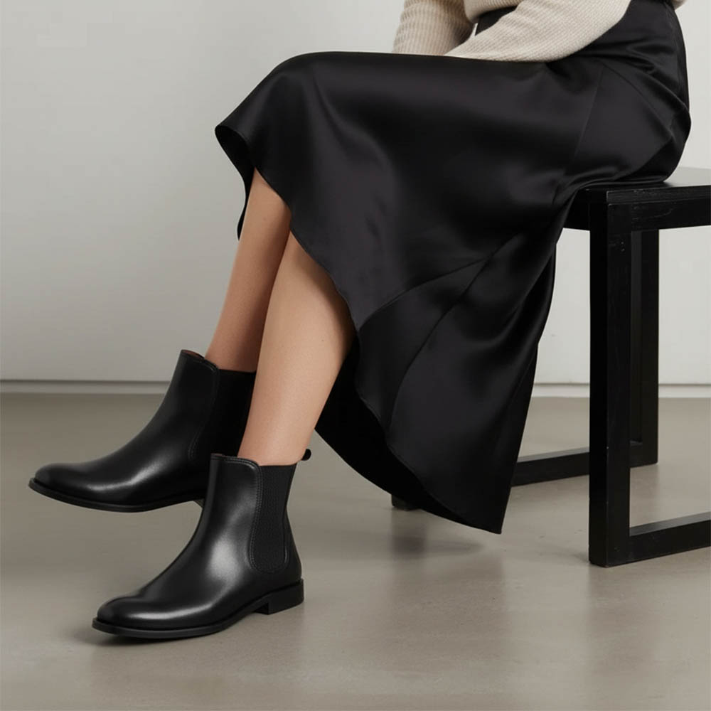 Botas Chelsea de mujer en piel negra Carla