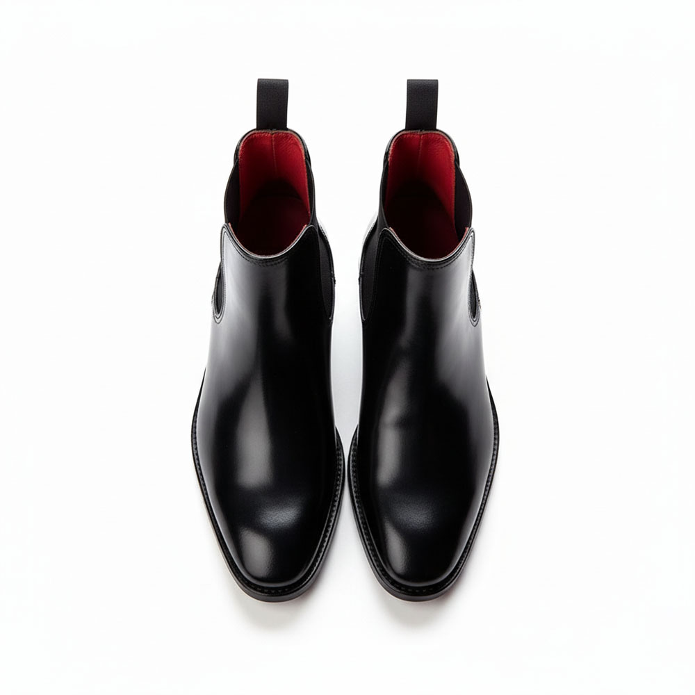 Botas Chelsea negras para hombre Cassady Black hecha a mano en España por Beatnik Shoes