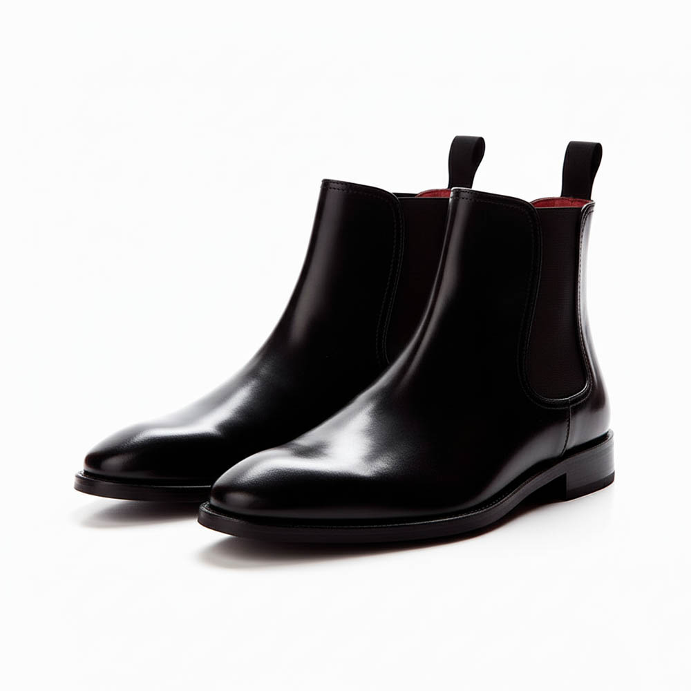 Botas Chelsea negras para hombre Cassady Black hecha a mano en España por Beatnik Shoes