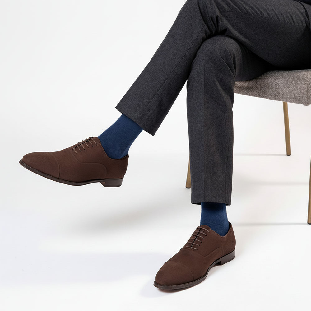 Brown Suede business casual Oxford shoes style for men Beatnik Corso handmade in Spain by Beatnik Shoes