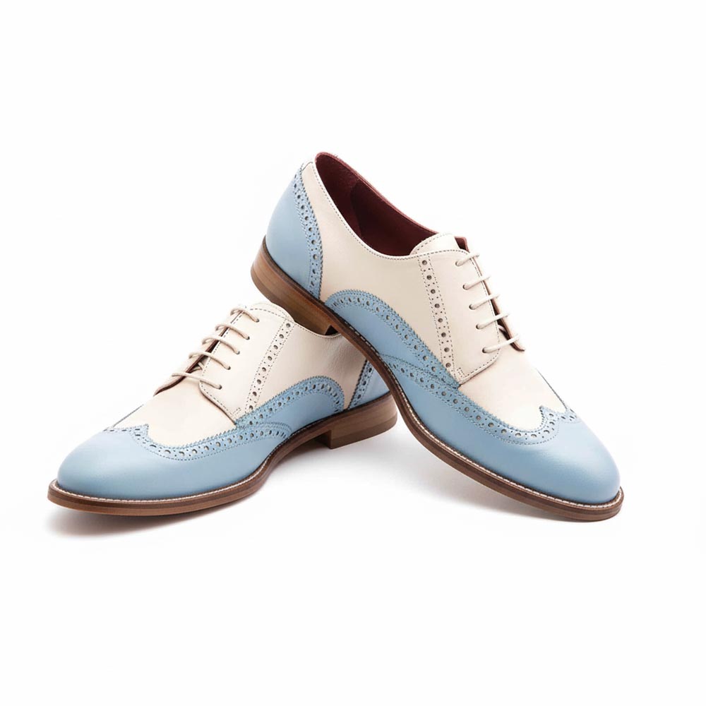 Zapato blucher bicolor de mujer con cordones Ethel por Beatnik Shoes