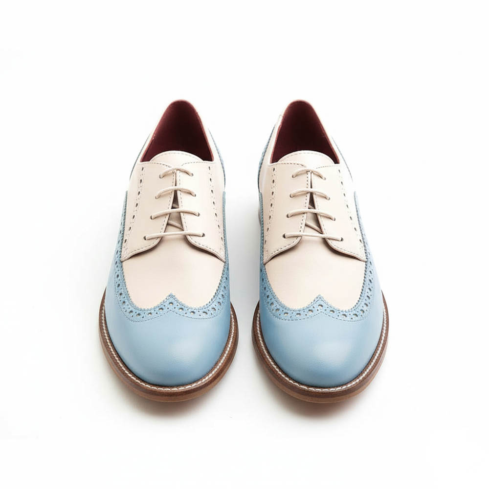 Zapato blucher bicolor de mujer con cordones Ethel por Beatnik Shoes