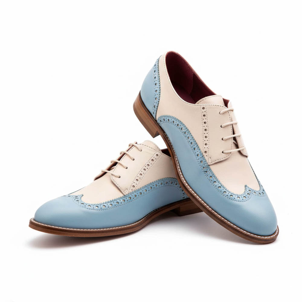 Zapato blucher bicolor de mujer con cordones Ethel por Beatnik Shoes