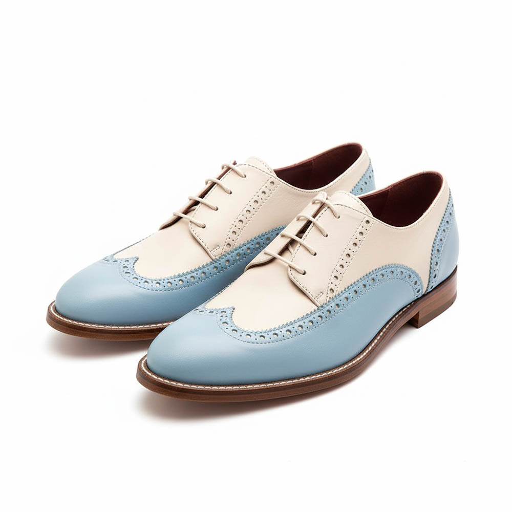 Zapato blucher bicolor de mujer con cordones Ethel por Beatnik Shoes