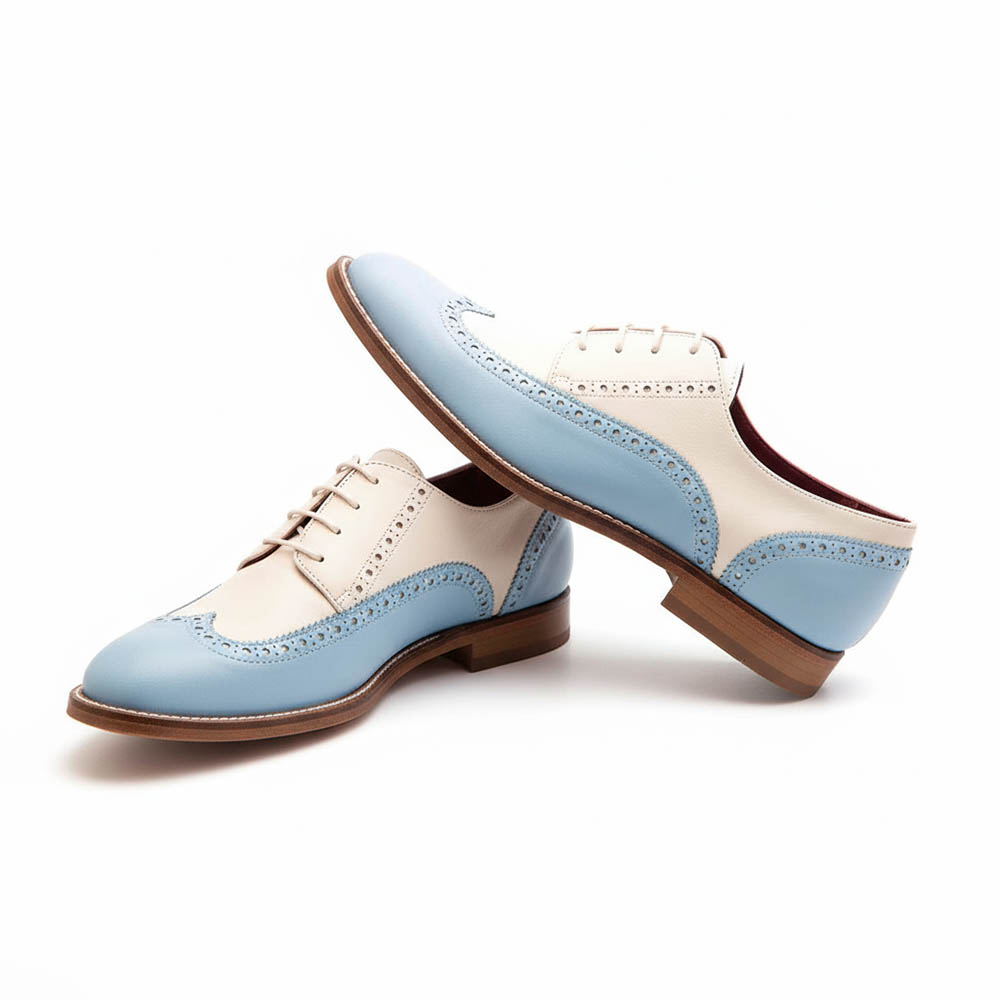 Zapato blucher bicolor de mujer con cordones Ethel por Beatnik Shoes