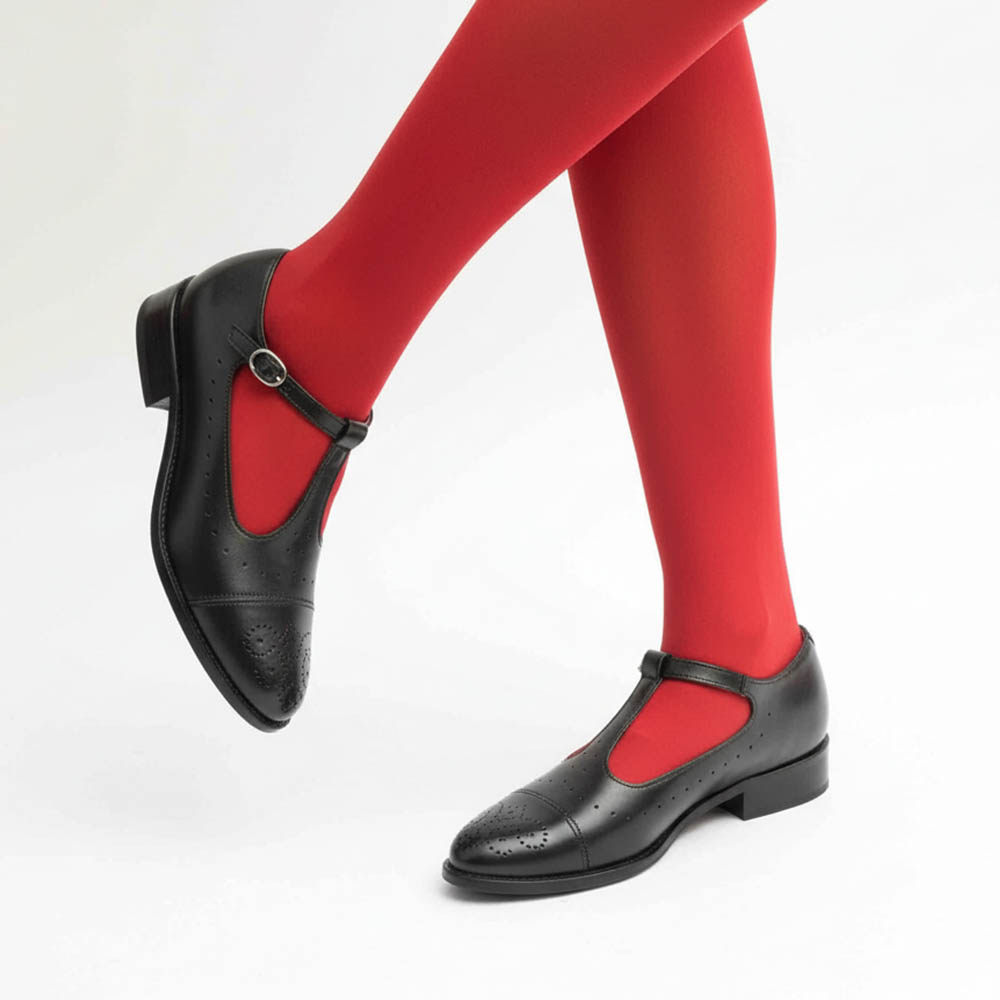 Zapato de hebillas negro para mujer en piel Beatnik Martha Black